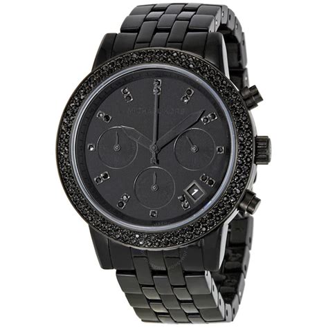 michael kors blackout silicone watch|michael kors black watch women's.